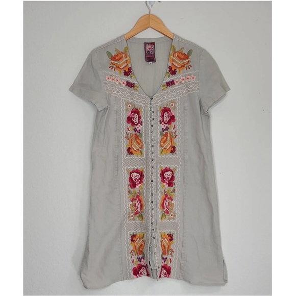 Johnny Was Tops Johnny Was Karlotta Button Down Tunic Dress Linen